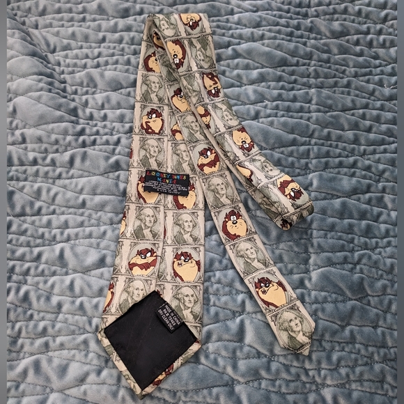 Vintage Looney Tunes Mania 1997 Taz Money Tie - Picture 3 of 11